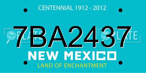7BA2437 New Mexico License Plate