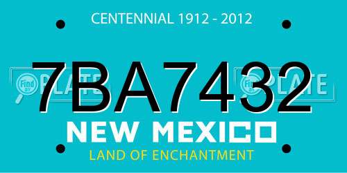 7BA7432 New Mexico License Plate