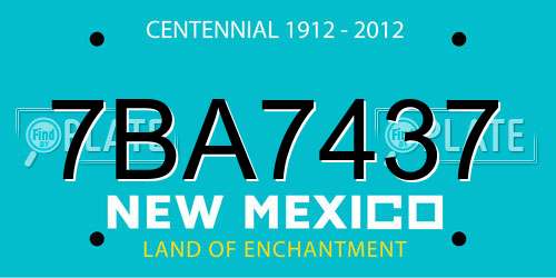 7BA7437 New Mexico License Plate