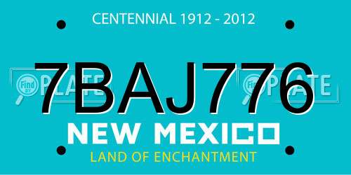 7BAJ776 New Mexico License Plate