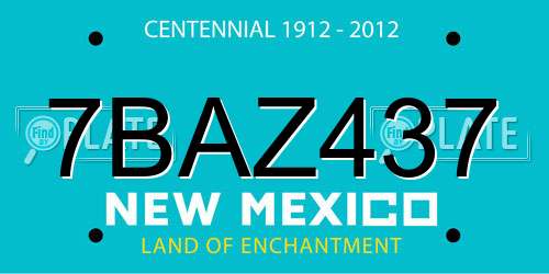 7BAZ437 New Mexico License Plate