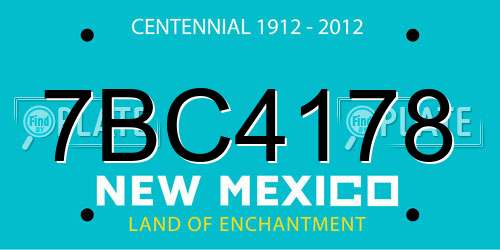 7BC4178 New Mexico License Plate
