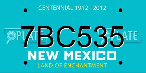 7BC535 New Mexico License Plate