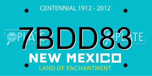7BDD83 New Mexico License Plate