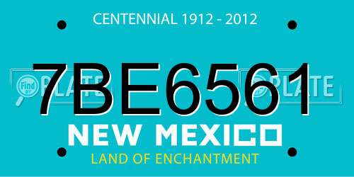 7BE6561 New Mexico License Plate