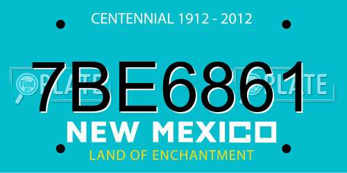 7BE6861 New Mexico License Plate