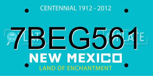 7BEG561 New Mexico License Plate