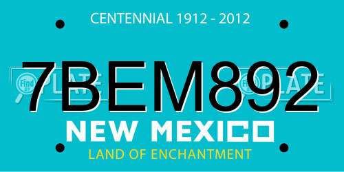 7BEM892 New Mexico License Plate