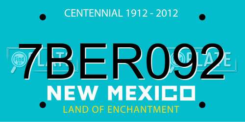 7BER092 New Mexico License Plate