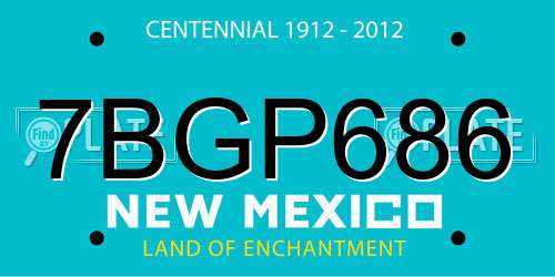 7BGP686 New Mexico License Plate
