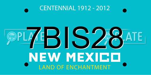 7BIS28 New Mexico License Plate