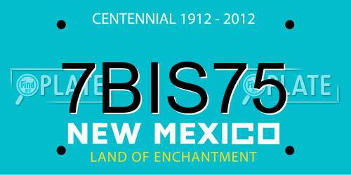 7BIS75 New Mexico License Plate