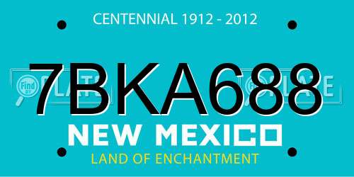 7BKA688 New Mexico License Plate
