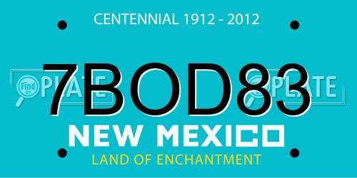 7BOD83 New Mexico License Plate