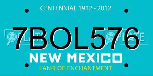 7BOL576 New Mexico License Plate
