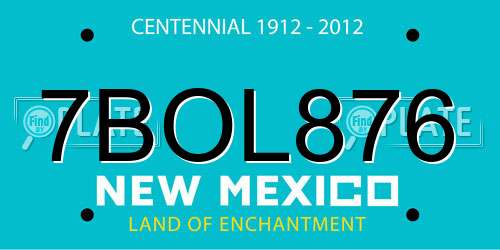 7BOL876 New Mexico License Plate