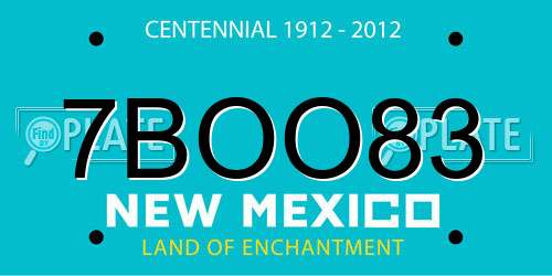 7BOO83 New Mexico License Plate