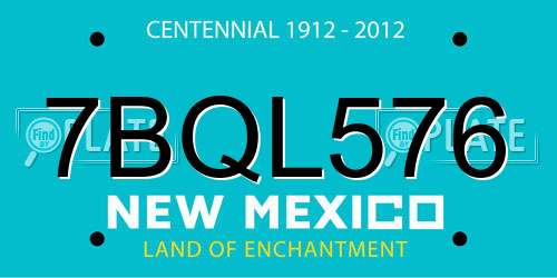 7BQL576 New Mexico License Plate