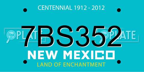 7BS352 New Mexico License Plate