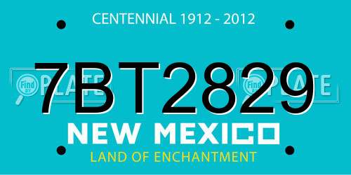 7BT2829 New Mexico License Plate