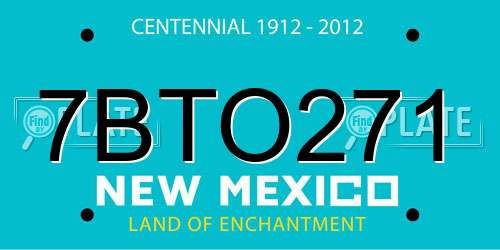 7BTO271 New Mexico License Plate