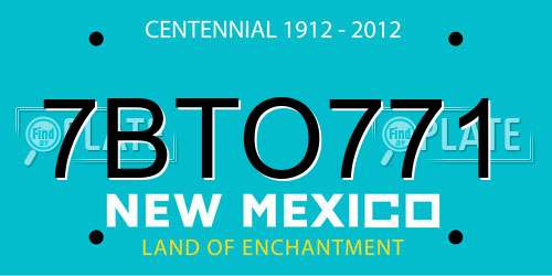 7BTO771 New Mexico License Plate