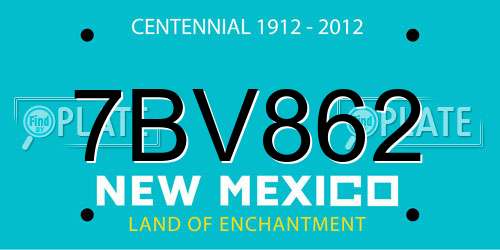 7BV862 New Mexico License Plate