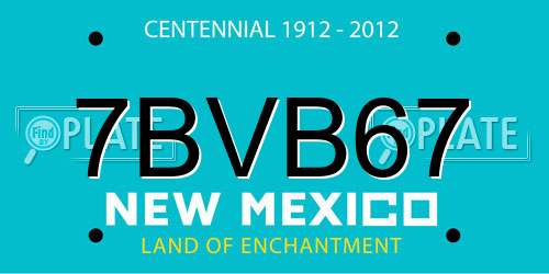 7BVB67 New Mexico License Plate