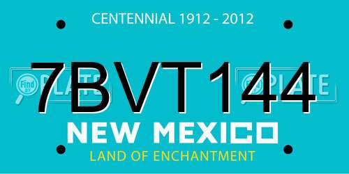 7BVT144 New Mexico License Plate