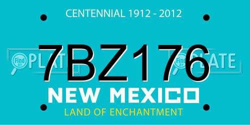 7BZ176 New Mexico License Plate