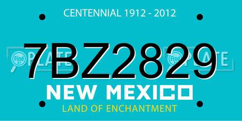 7BZ2829 New Mexico License Plate