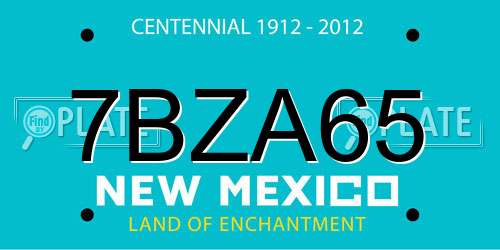 7BZA65 New Mexico License Plate