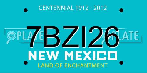7BZI26 New Mexico License Plate