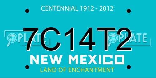 7C14T2 New Mexico License Plate