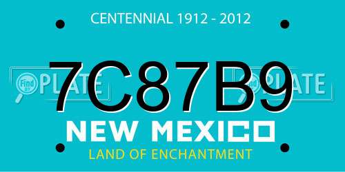 7C87B9 New Mexico License Plate
