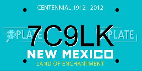 7C9LK New Mexico License Plate