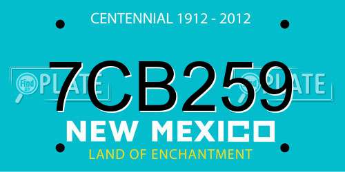 7CB259 New Mexico License Plate