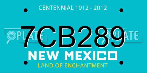 7CB289 New Mexico License Plate