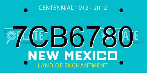7CB6780 New Mexico License Plate