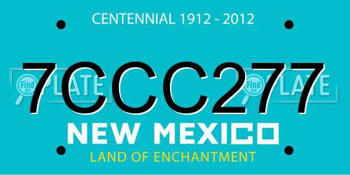 7CCC277 New Mexico License Plate