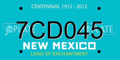 7CD045 New Mexico License Plate