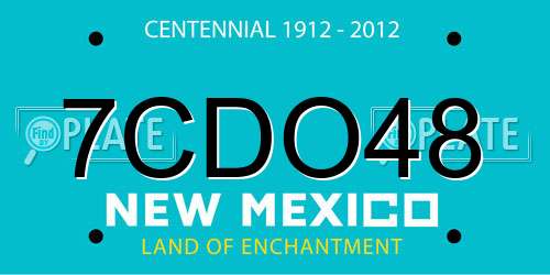 7CDO48 New Mexico License Plate