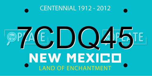 7CDQ45 New Mexico License Plate