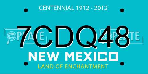7CDQ48 New Mexico License Plate
