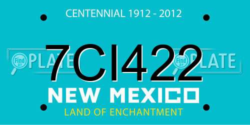 7CI422 New Mexico License Plate