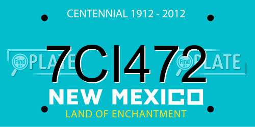 7CI472 New Mexico License Plate