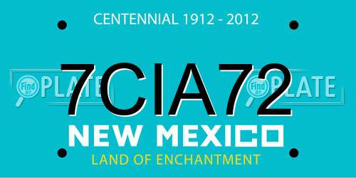7CIA72 New Mexico License Plate
