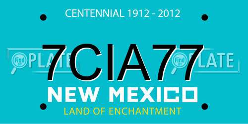 7CIA77 New Mexico License Plate