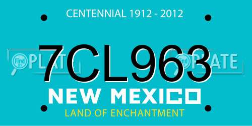 7CL963 New Mexico License Plate