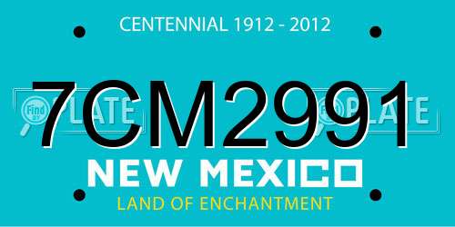 7CM2991 New Mexico License Plate